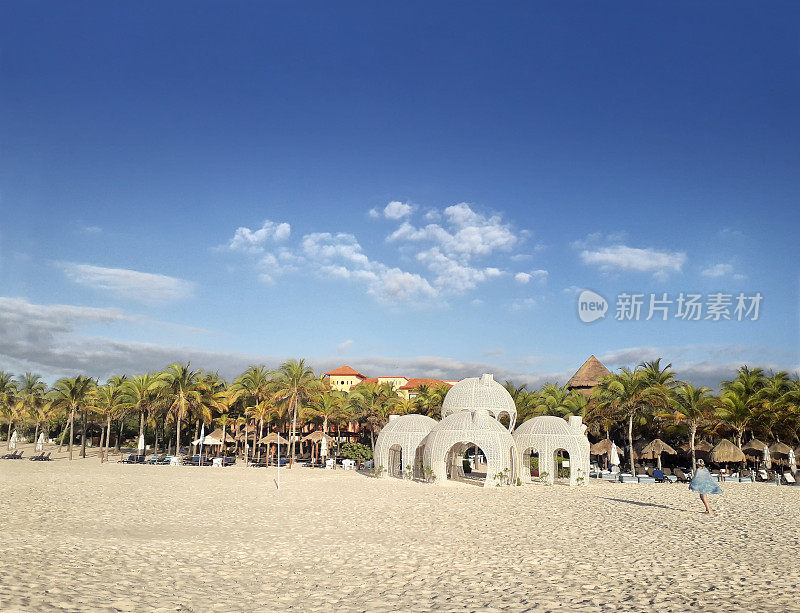 美丽的加勒比海海滩，美丽的卡门。Mayan Riviera, Quintana Roo，尤卡坦，墨西哥。